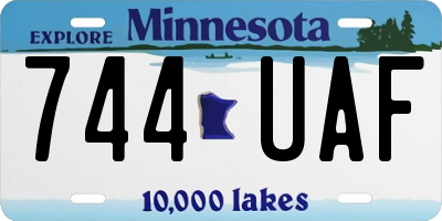 MN license plate 744UAF