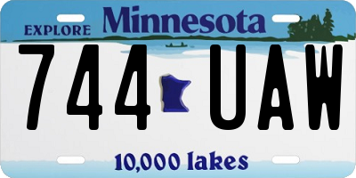 MN license plate 744UAW
