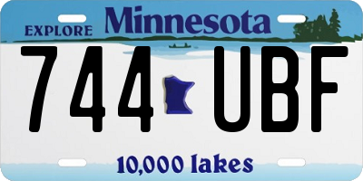 MN license plate 744UBF
