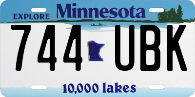 MN license plate 744UBK