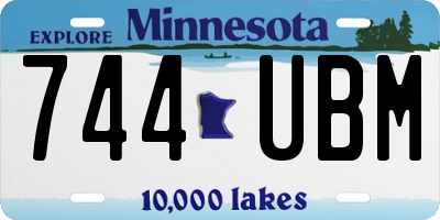 MN license plate 744UBM