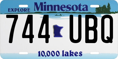 MN license plate 744UBQ