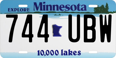 MN license plate 744UBW