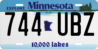 MN license plate 744UBZ