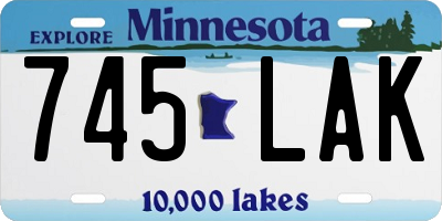 MN license plate 745LAK