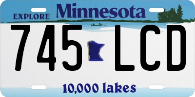 MN license plate 745LCD