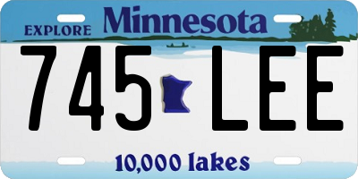 MN license plate 745LEE