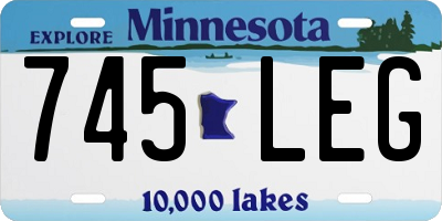 MN license plate 745LEG