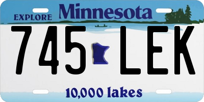 MN license plate 745LEK