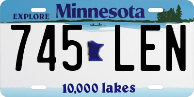 MN license plate 745LEN