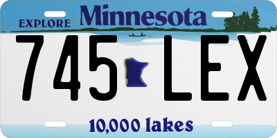 MN license plate 745LEX