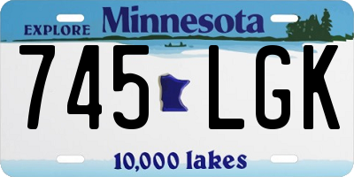 MN license plate 745LGK