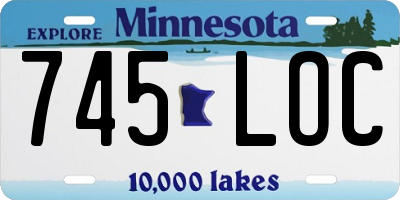 MN license plate 745LOC