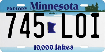 MN license plate 745LOI