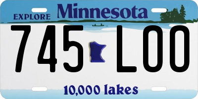 MN license plate 745LOO