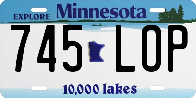 MN license plate 745LOP