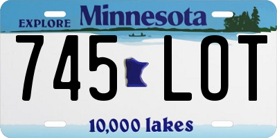 MN license plate 745LOT