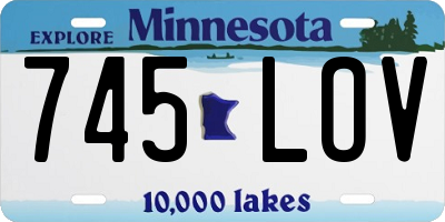 MN license plate 745LOV