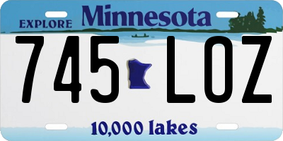 MN license plate 745LOZ