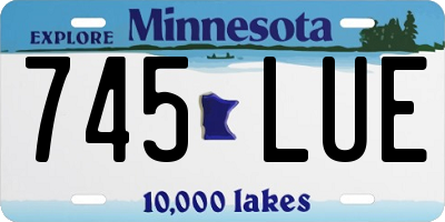 MN license plate 745LUE