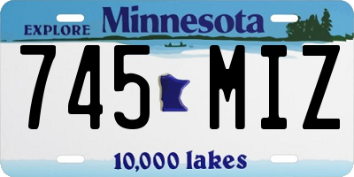 MN license plate 745MIZ