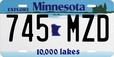MN license plate 745MZD