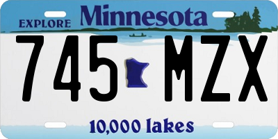 MN license plate 745MZX