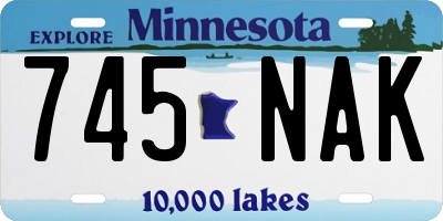 MN license plate 745NAK
