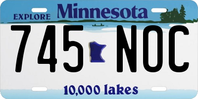 MN license plate 745NOC