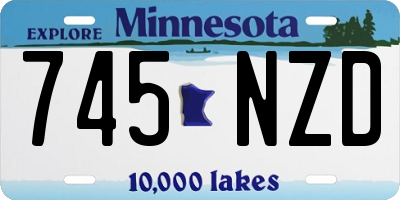 MN license plate 745NZD