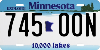 MN license plate 745OON