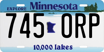 MN license plate 745ORP