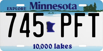 MN license plate 745PFT