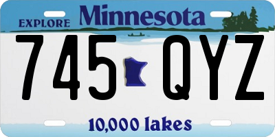MN license plate 745QYZ