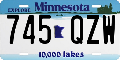 MN license plate 745QZW