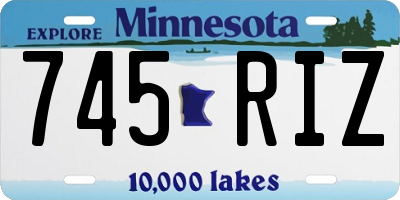 MN license plate 745RIZ