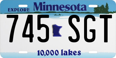MN license plate 745SGT