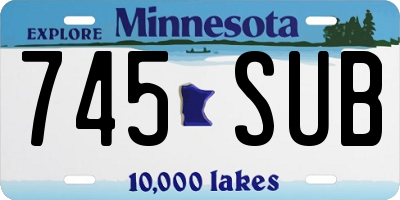 MN license plate 745SUB