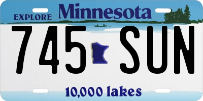 MN license plate 745SUN