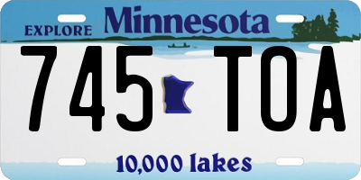 MN license plate 745TOA