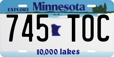 MN license plate 745TOC
