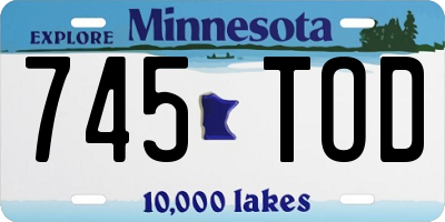MN license plate 745TOD