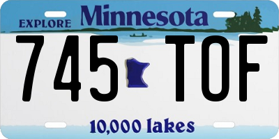 MN license plate 745TOF