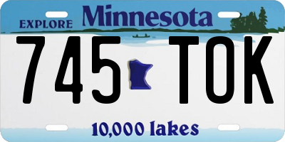 MN license plate 745TOK