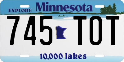 MN license plate 745TOT