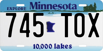 MN license plate 745TOX