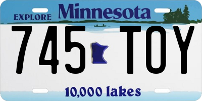 MN license plate 745TOY
