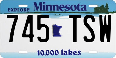 MN license plate 745TSW