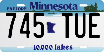 MN license plate 745TUE
