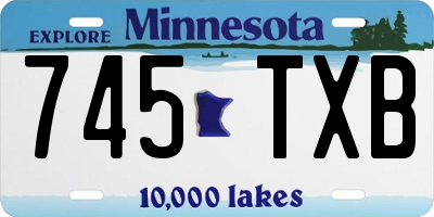 MN license plate 745TXB